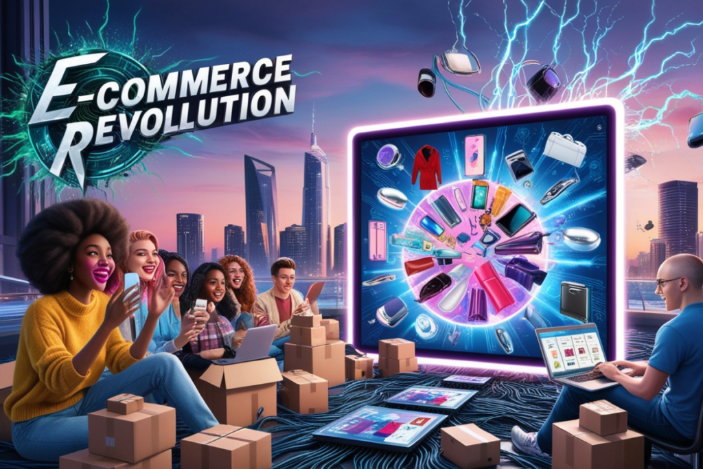 an image of Technological Advancements and the Rise of E-Commerce