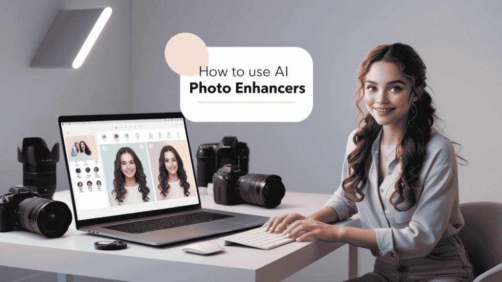 An image of AI photo enhancer usage